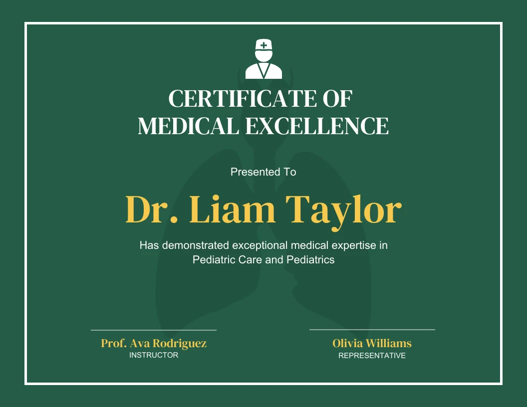 Green Simple Medical Certificate Template - Venngage