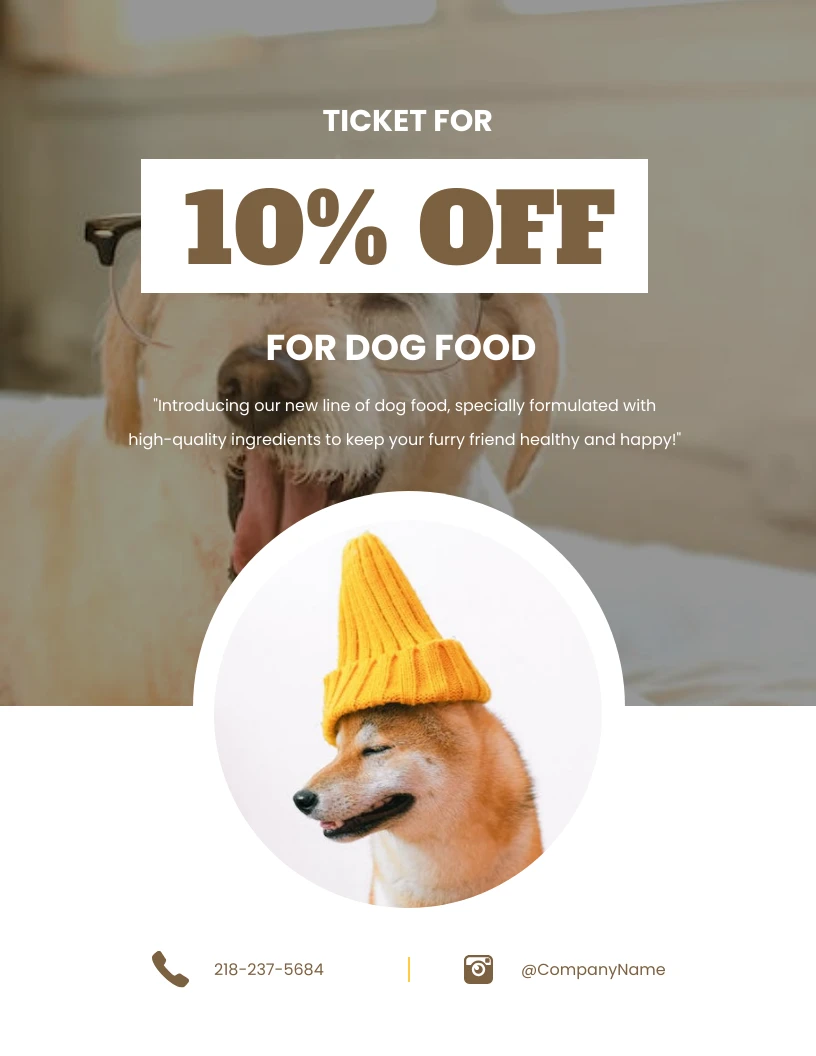 Brown Photo Background Dog Food Sales Venngage