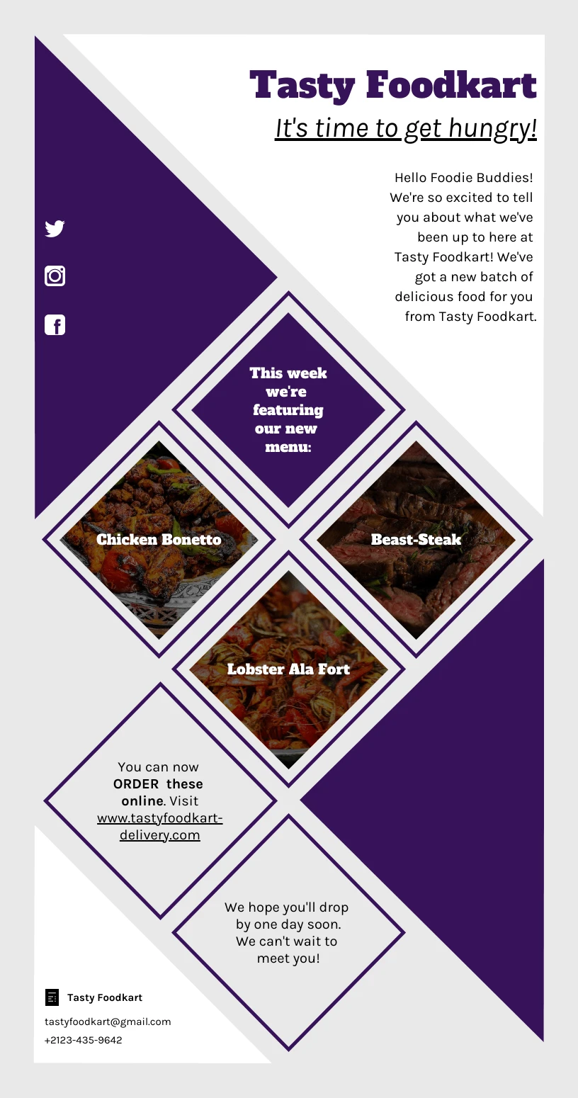Tasty Foodkart Newsletter Template Venngage tasty-foodkart-newsletter-template-venngage