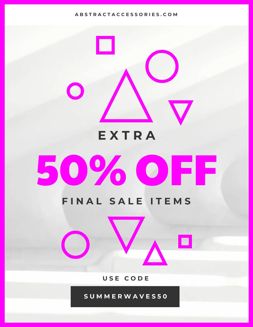 Abstract Neon Pink Coupon - Venngage
