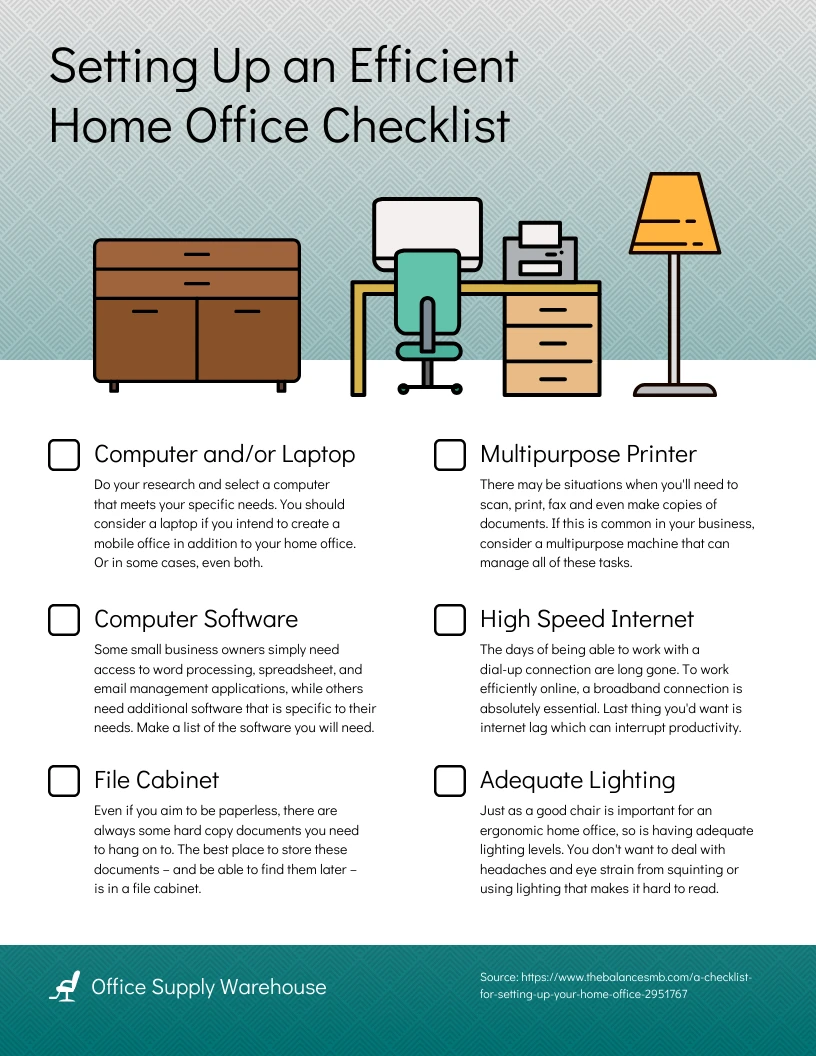 Work From Home Office Setup and Productivity Checklist - Fashion