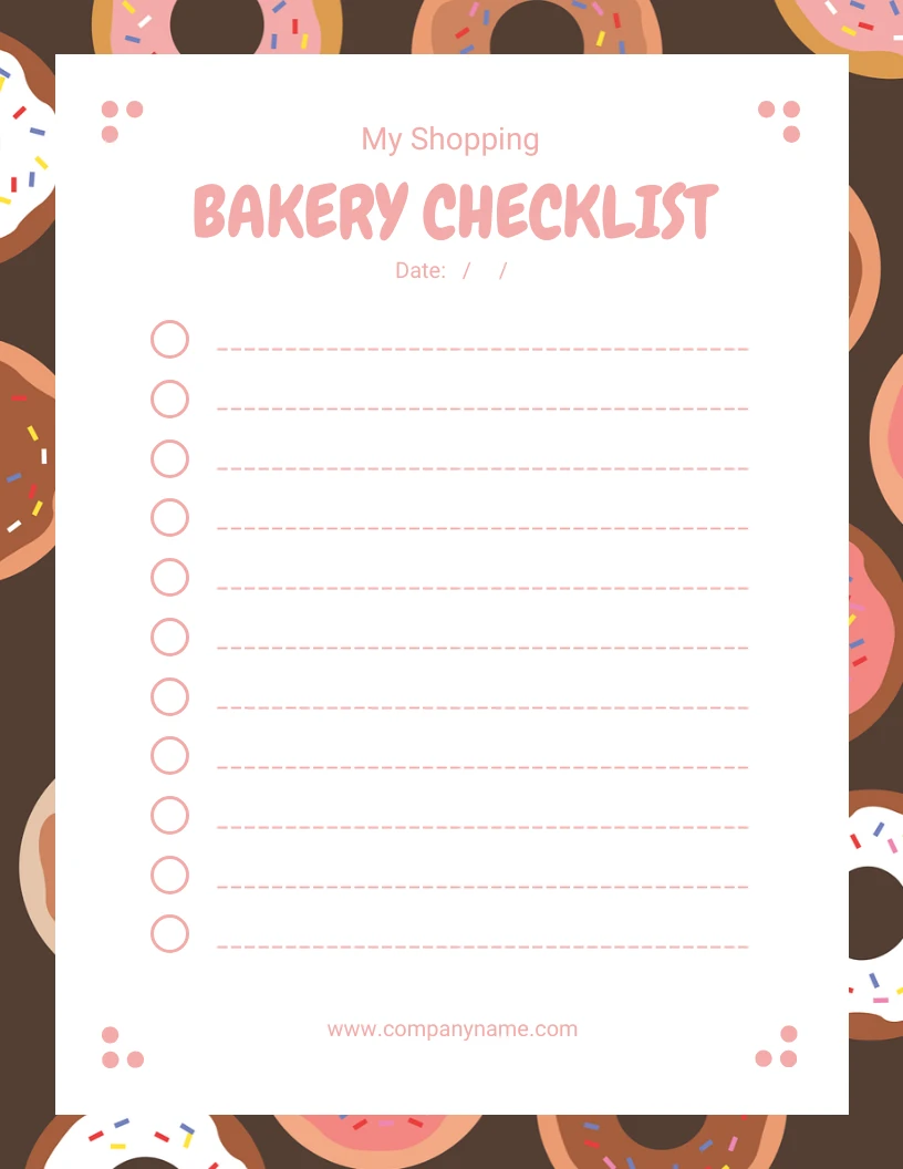 Brown Baking Needs Shopping List - Venngage