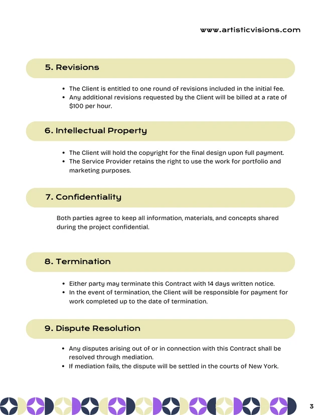 Artist Contract Template - صفحة 3