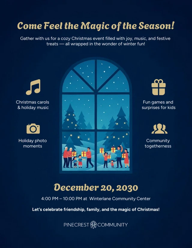 Community Holiday Christmas Party Flyer Template Community Holiday Christmas Party Flyer Template