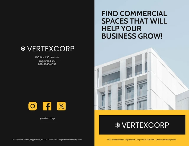 Yellow Commercial Bi Fold Brochure