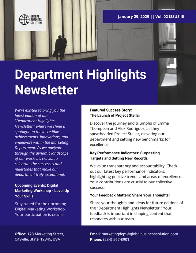Department Highlights Newsletter Template
