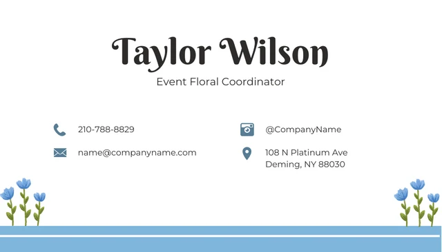 Blue Simple Floral Business Card - page 2