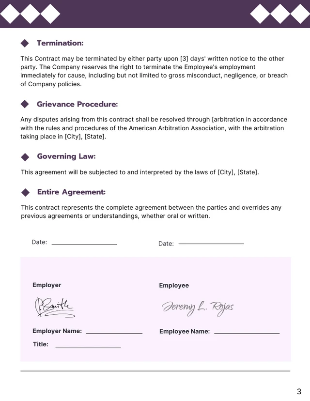 Security Guard Employment Contract Template - page 3