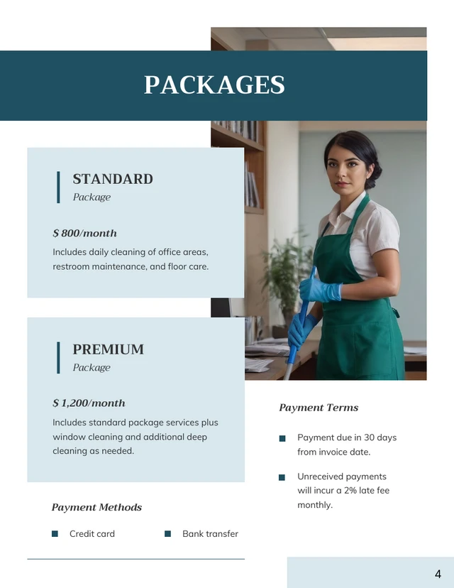 Janitorial Business Proposal Template - page 4