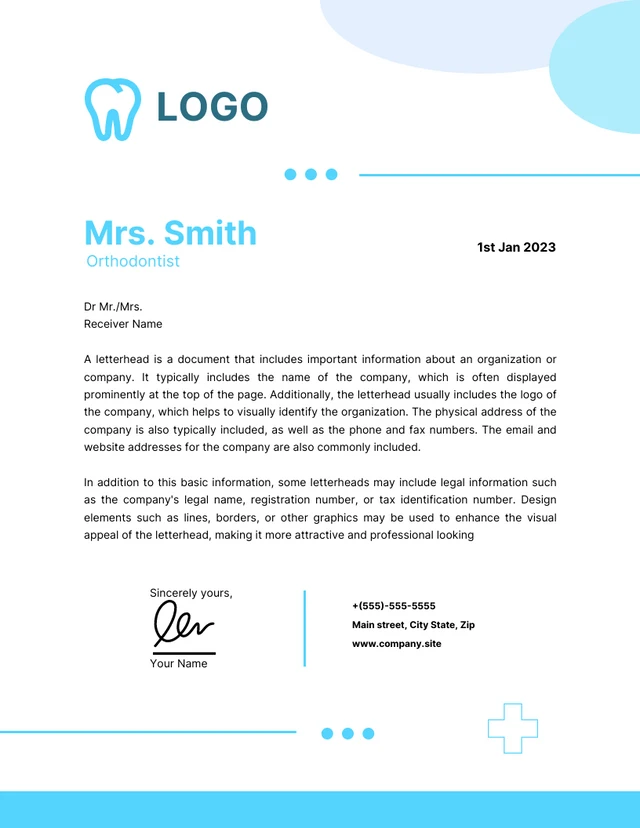 White Modern Abstract Doctor Letterhead Template