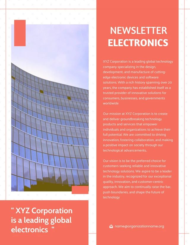 Red Minimalist Company Electronic Newsletter