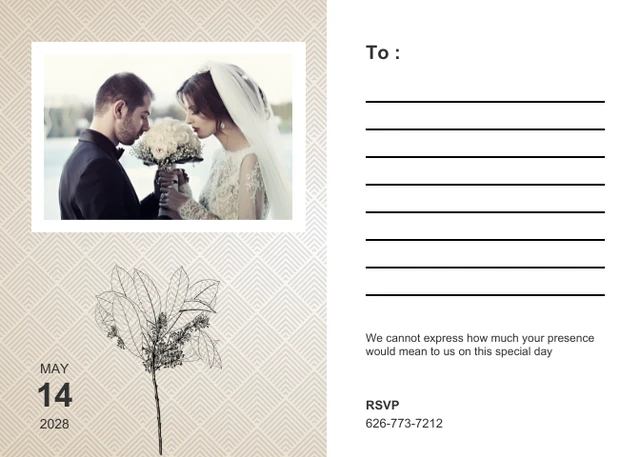 Simple Black and White Save The Date Postcards - page 2