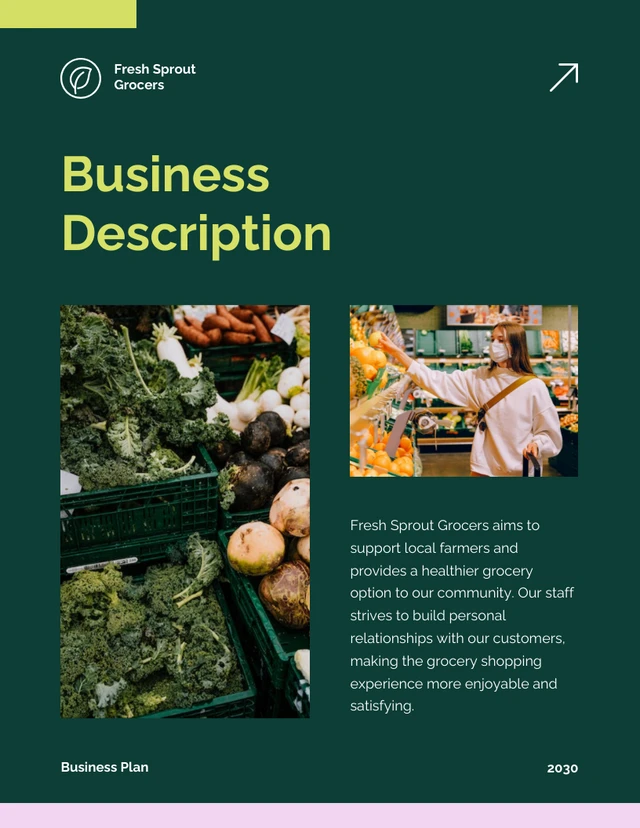 Green And Pink Small Business Plan - Seite 2