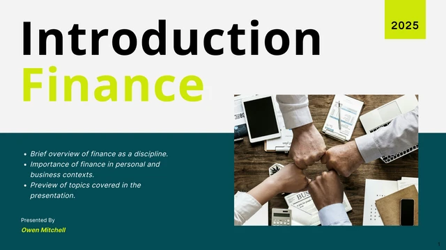 White Green Simple Finance Presentation - Pagina 1