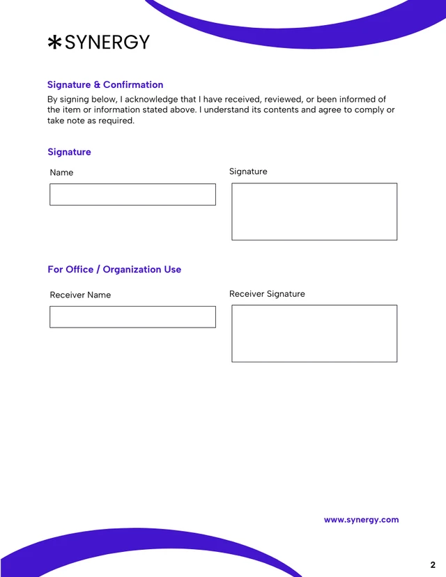 Acknowledgement Form Template - Página 2