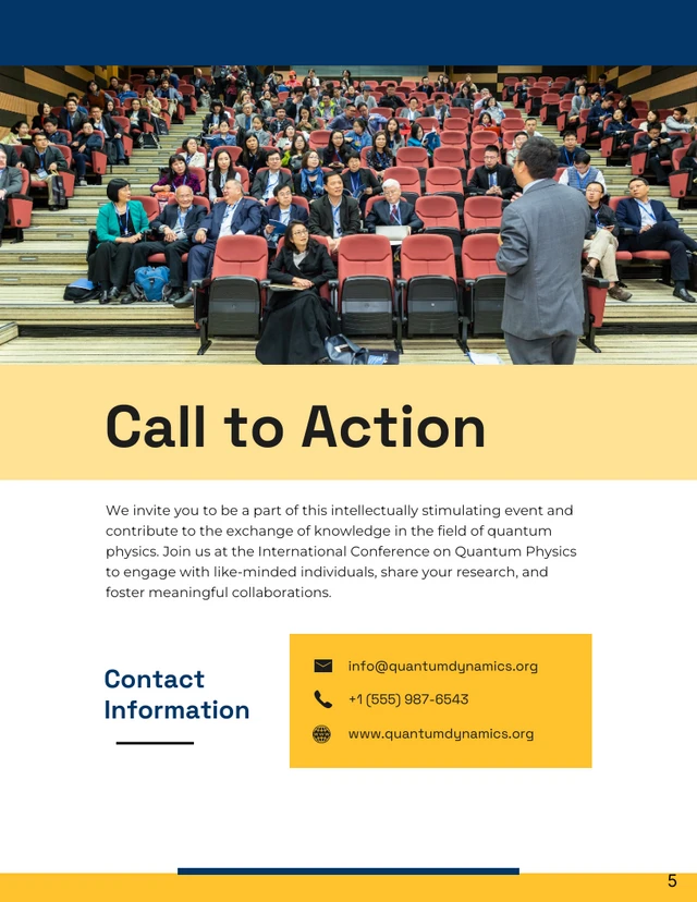 Blue and Yellow Academic Conference Proposal - Page 5