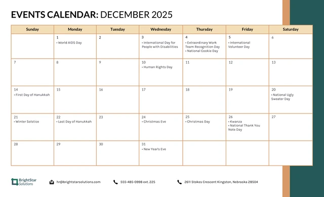 2025 Calendar Event Work Schedule Template - page 12