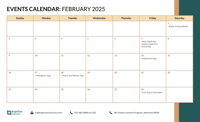 2025 Calendar Event Work Schedule Template - Seite 2