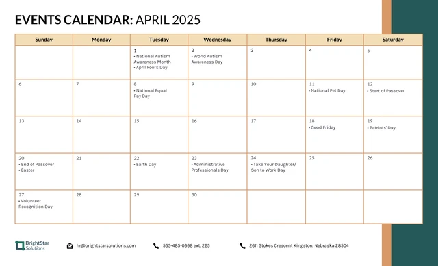 2025 Calendar Event Work Schedule Template - page 4