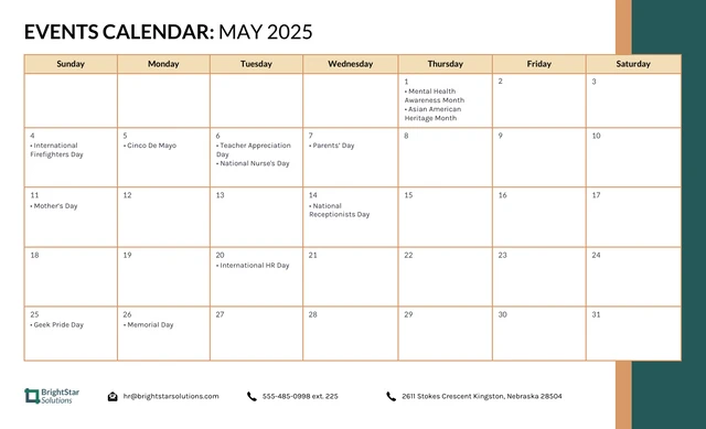 2025 Calendar Event Work Schedule Template - Seite 5