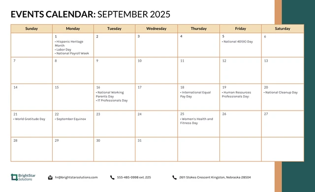 2025 Calendar Event Work Schedule Template - page 9