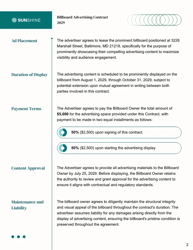 Billboard Advertising Contract Template - Página 2