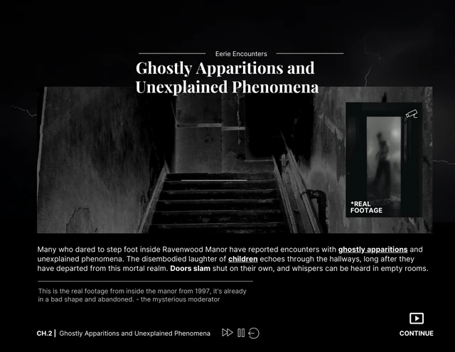 Black and White Visual Novel Scary Story Halloween Presentation - Page 3