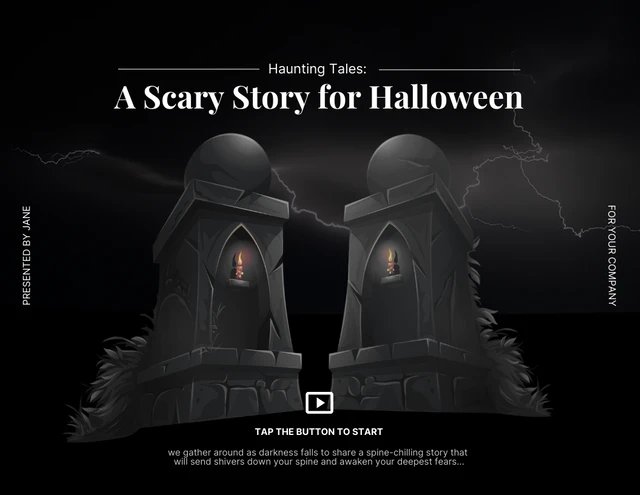 Black and White Visual Novel Scary Story Halloween Presentation - Page 1