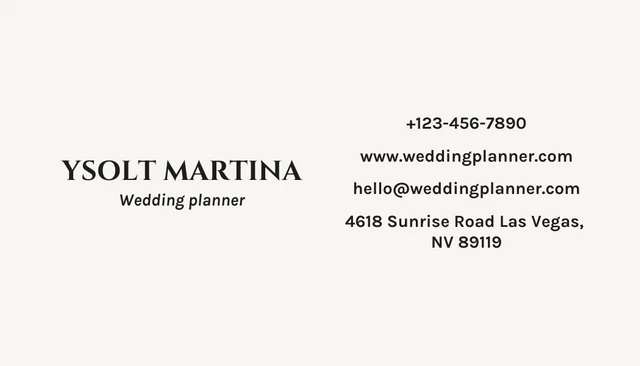 Black And Beige Modern Wedding Business Card - Page 2