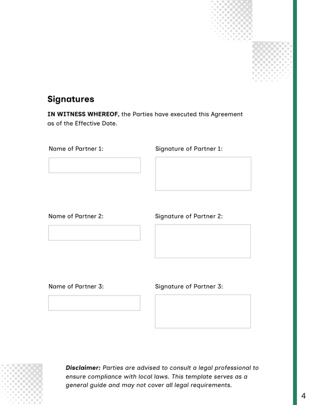 Limited Liability Partnership Agreement Template - Pagina 4