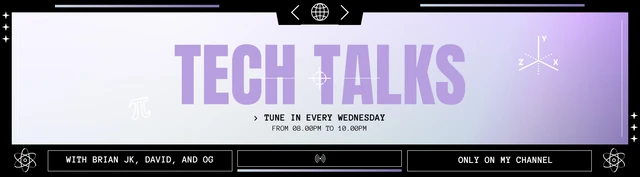 Tech Talk Purple Neon Podcast Banner