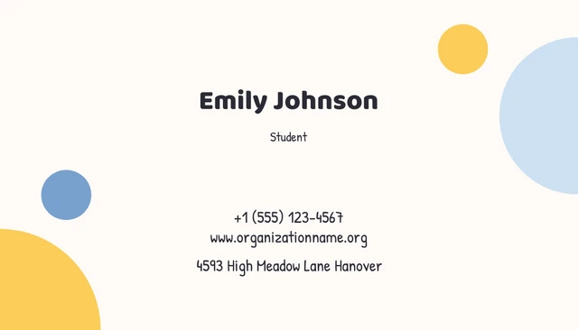 Beige Playful Minimalist Student Business Card - Page 2