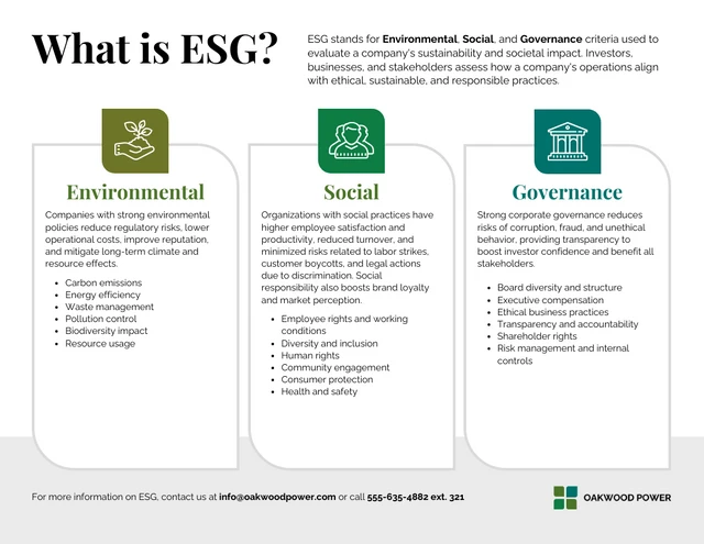 Plantilla informativa de infografía ESG