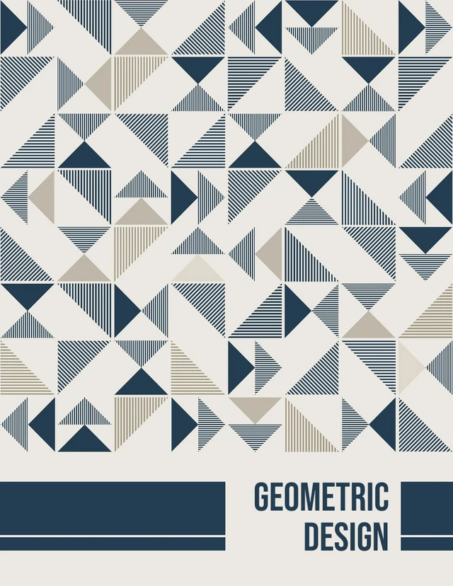Beige And Navy Simple Abstract Geometric Poster Template
