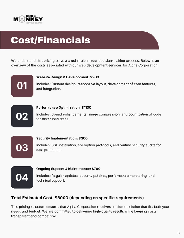 Web Development Services Proposal - page 8