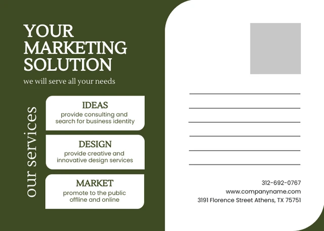 White And Green Modern Photo Marketing Postcard - Página 2
