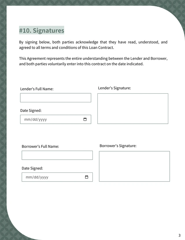 Loan Contract Between Friends Template - Página 3