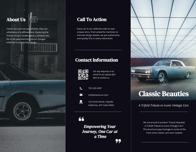 Simple Black Modern Car Brochure - Page 1