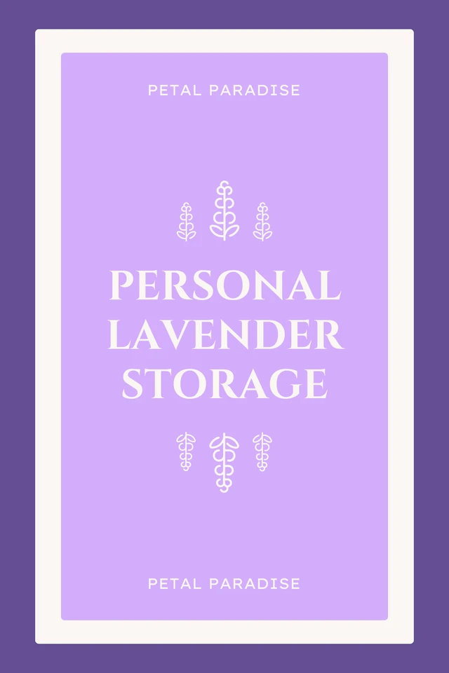 Purple Minimalist Lavender Storage Label Template
