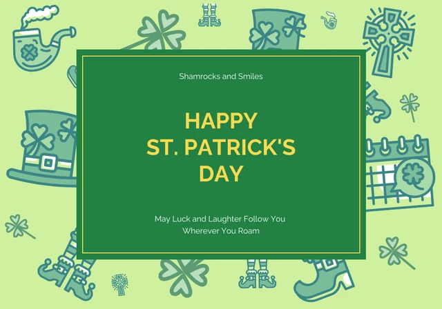 Simple Green and Gold St. Patrick's Day Card Template