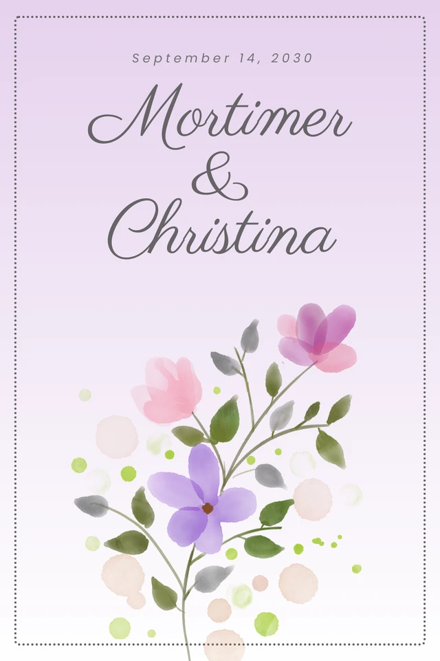 Floral Violet Wedding Label Template