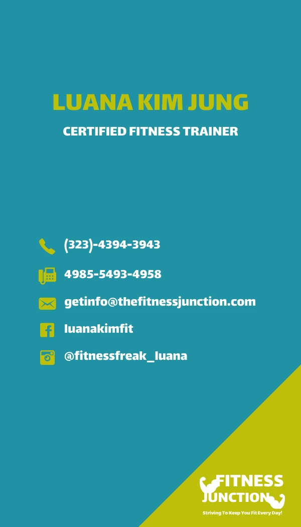 Vertical Fitness Trainer Business Card - Página 2
