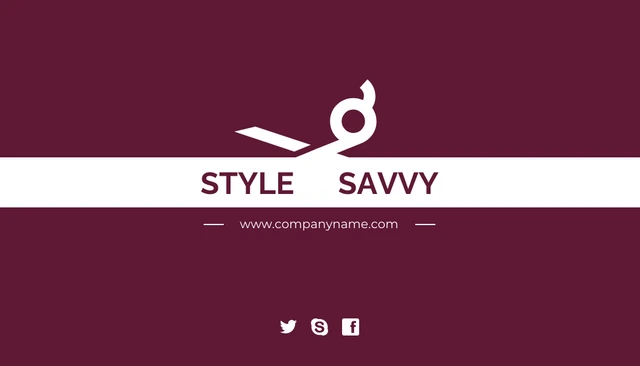 Style Savvy Modern Design Hair Salon Business Card - Seite 1