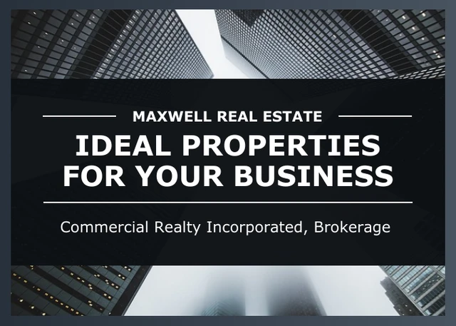 Commercial Brokerage Real Estate Postcard - صفحة 1