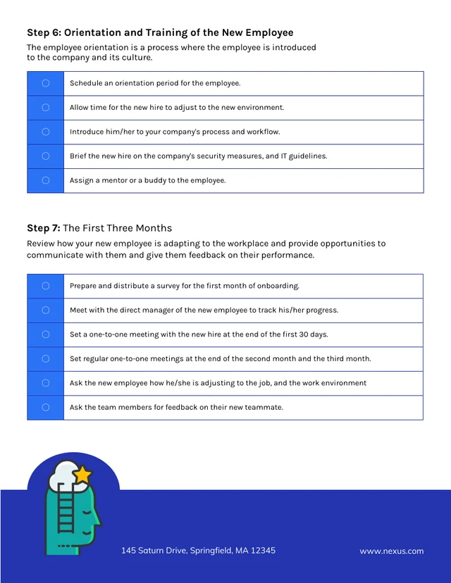 Blue New Employee Onboarding Checklist Template - Page 4