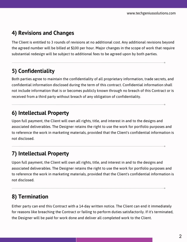 Product Design Contract Template - page 2