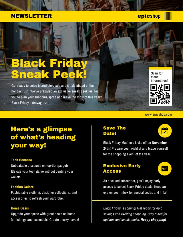 Black Friday Sneak Peek Newsletter Template