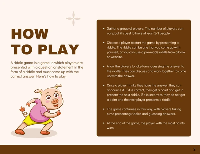 Brown Modern Minimalist Playful Riddle Game Presentation - Page 2