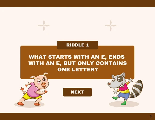 Brown Modern Minimalist Playful Riddle Game Presentation - Page 3