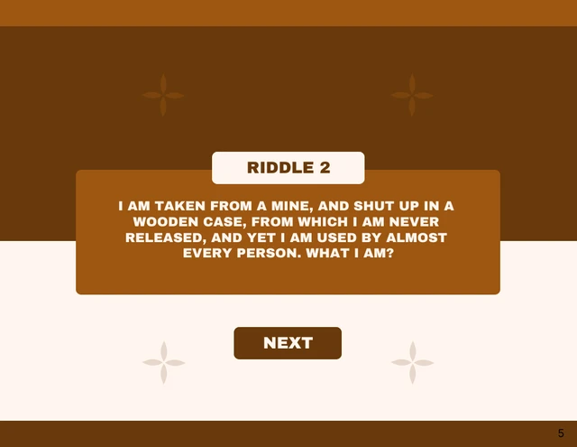 Brown Modern Minimalist Playful Riddle Game Presentation - Page 5